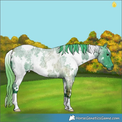 Horse Color:Watercolor White Spotted Smoky Blue Ice Roan 