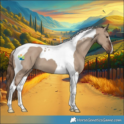 Horse Color:Liver Red Dun Tobiano 