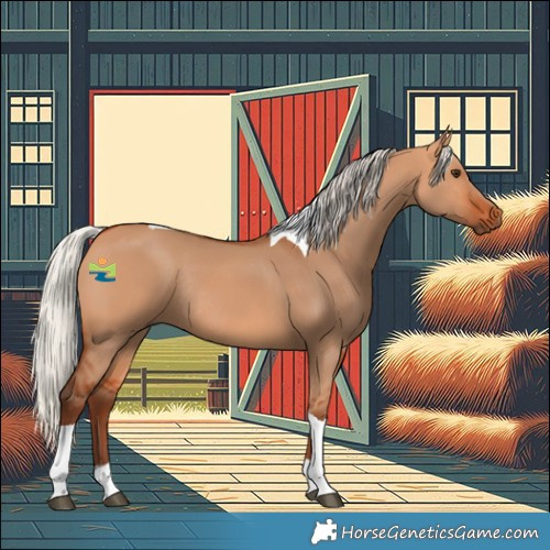 Horse Color:Silver Bay Dun Tobiano Rabicano 