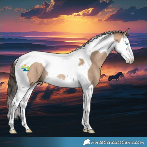 Horse Color:Amber Champagne Splash Tobiano Rabicano 