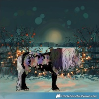 Horse Color:Void Nacre White Spotted Silver Bay Merle Tobiano