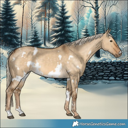 Horse Color:White Spotted Chocolate Palomino Dun 