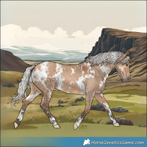 Horse Color:White Spotted Silver Bay Dun