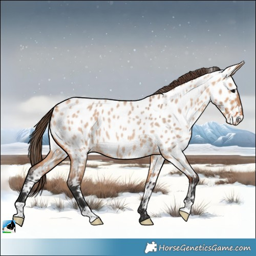 Horse Color:Bay Roan Dun Near Leopard 