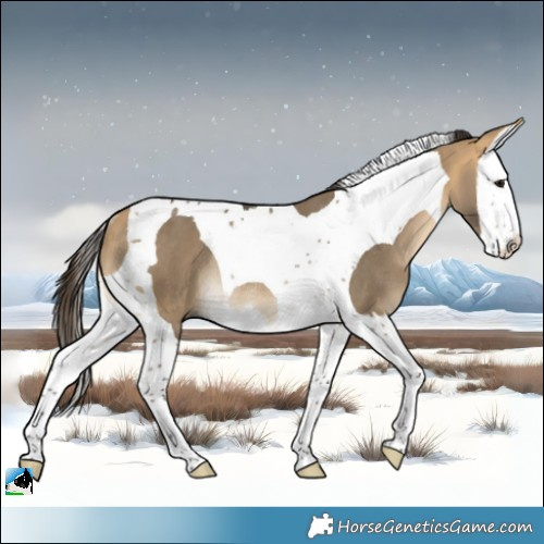Horse Color:Buckskin Dun Splash Tobiano Rabicano 