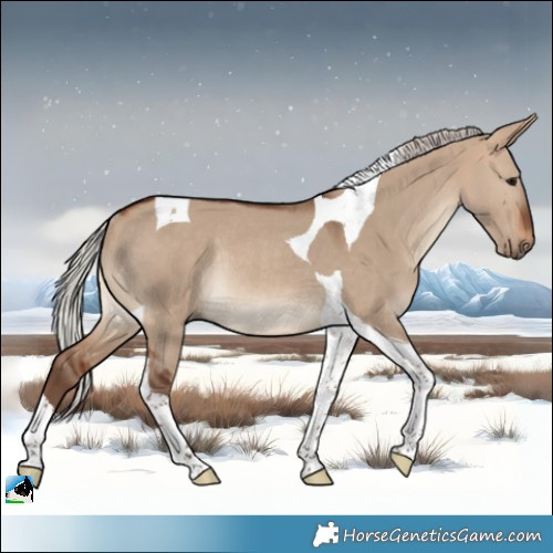 Horse Color:Silver Brown Dun Tobiano Rabicano 