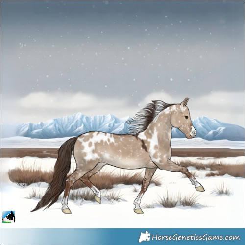 Horse Color:Liver Red Dun Skewed LP Spotted