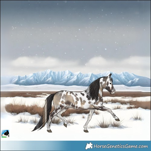 Horse Color:Smoky Blue Onyx Skewed Appaloosa Rabicano 