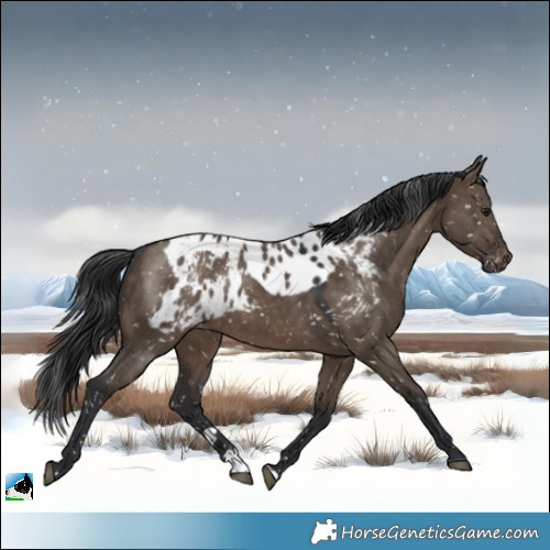Horse Color:Brown Dun Skewed Appaloosa 