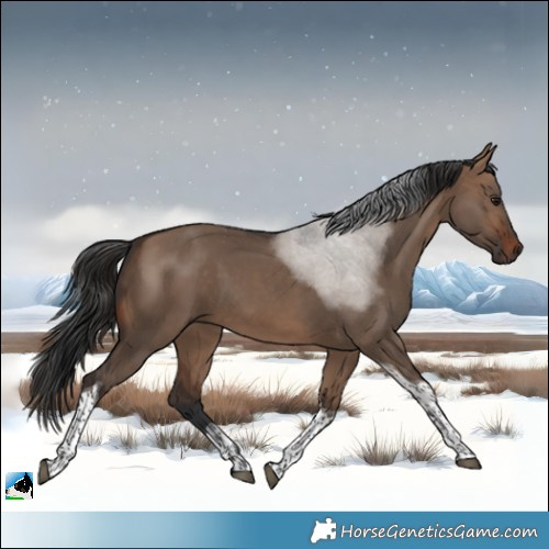 Horse Color:Brown Dun Tobiano 