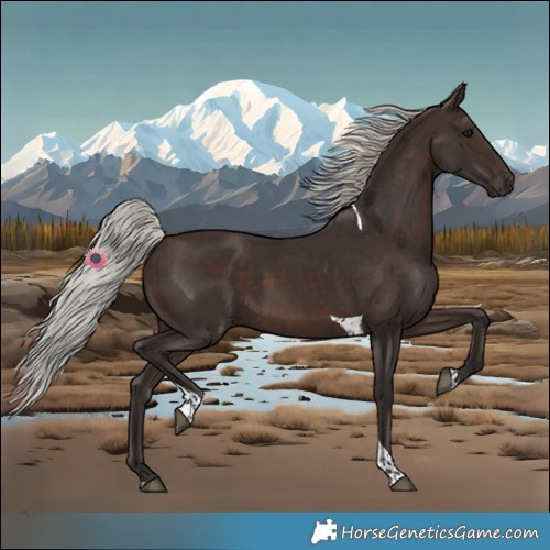 Horse Color:Silver Brown Tobiano Rabicano 