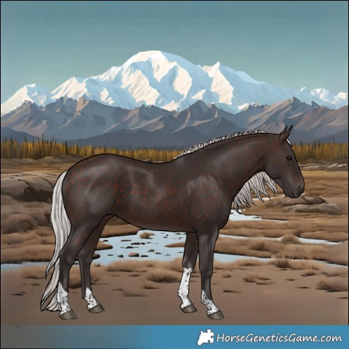 Horse Color:Silver Brown Tobiano Rabicano 