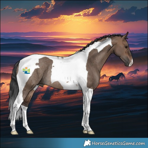 Horse Color:Brown Dun Tobiano Rabicano