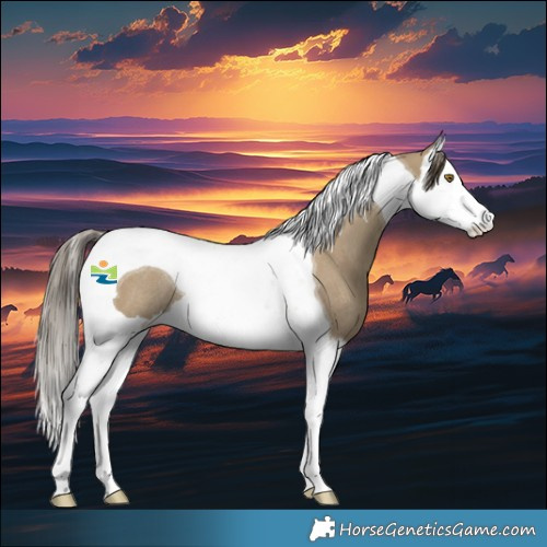 Horse Color:Classic Cream Champagne Splash Tobiano Rabicano