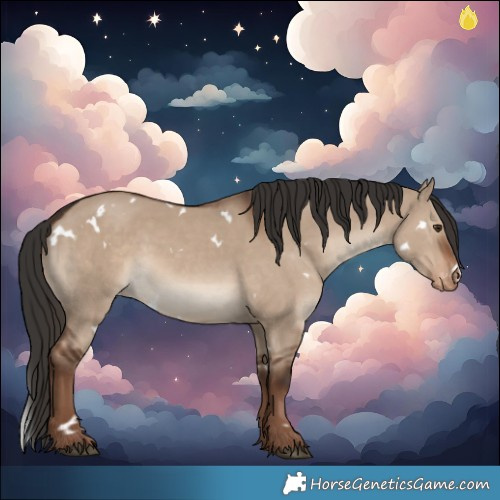 Horse Color:White Spotted Liver Red Dun Varnish 