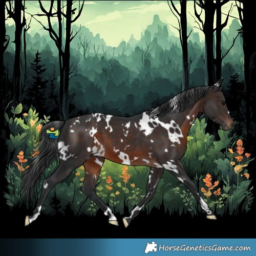 Horse Color:White Spotted Brown 