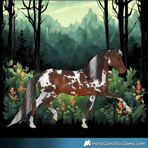 Horse Color:White Spotted Liver Chestnut 