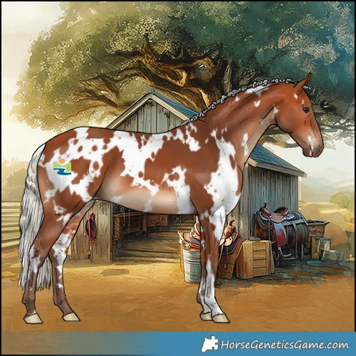 Horse Color:White Spotted Silver Bay 