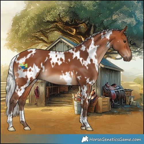 Horse Color:White Spotted Silver Bay 