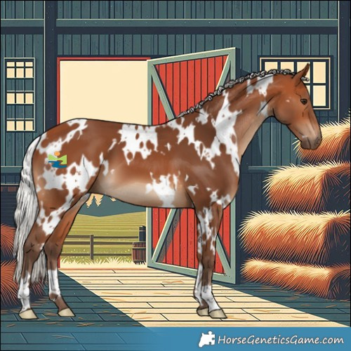 Horse Color:White Spotted Silver Bay 