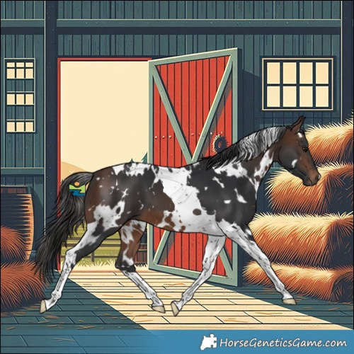 Horse Color:White Spotted Brown Tobiano 