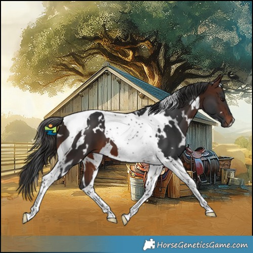 Horse Color:White Spotted Brown Tobiano 