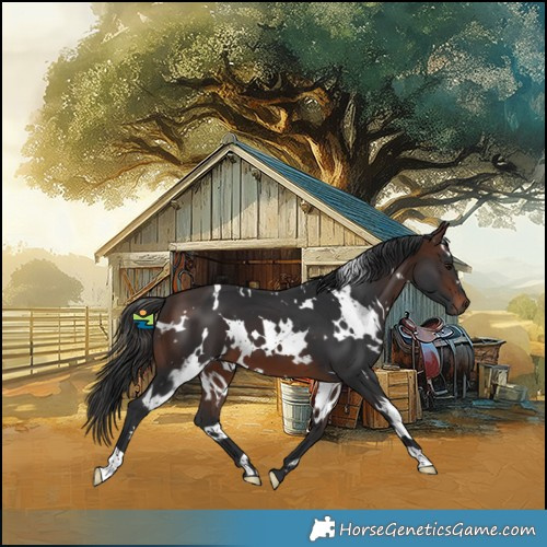Horse Color:White Spotted Brown 