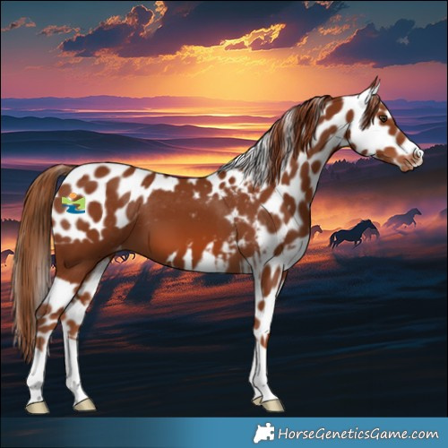 Horse Color:Chestnut Skewed Appaloosa