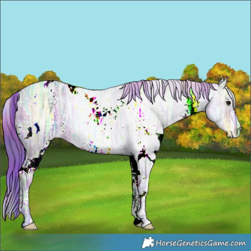 Horse Color:Nacre Watercolor White Spotted Brown Ice 