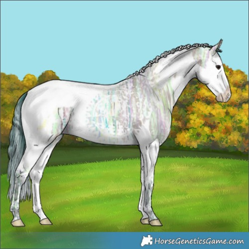 Horse Color:Watercolor White Spotted Brown Ice Dun Splash Tobiano 