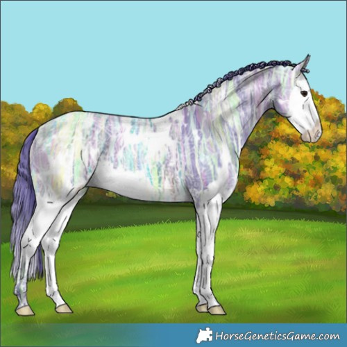 Horse Color:Watercolor White Spotted Brown Ice Splash 