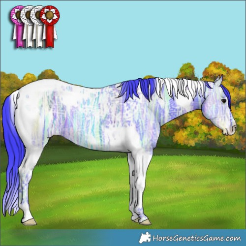 Horse Color:Watercolor Black Ice Tobiano 