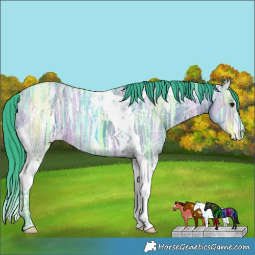 Horse Color:Watercolor Brown Ice Dun Tobiano
