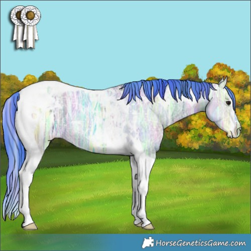 Horse Color:Nacre Watercolor Brown Ice Dun Tobiano 
