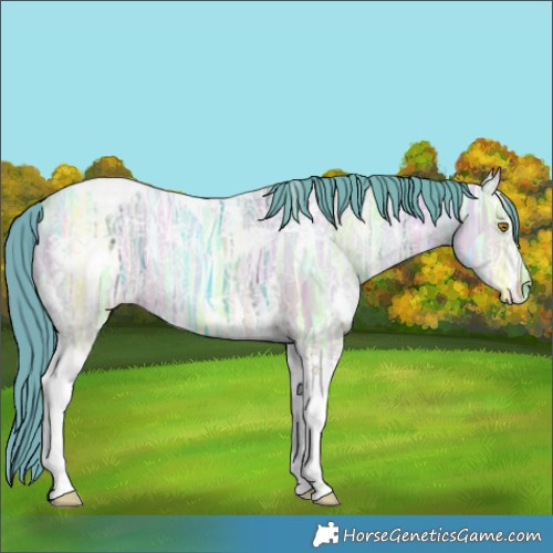 Horse Color:Watercolor White Spotted Brown Ice Pearl Dun Tobiano 