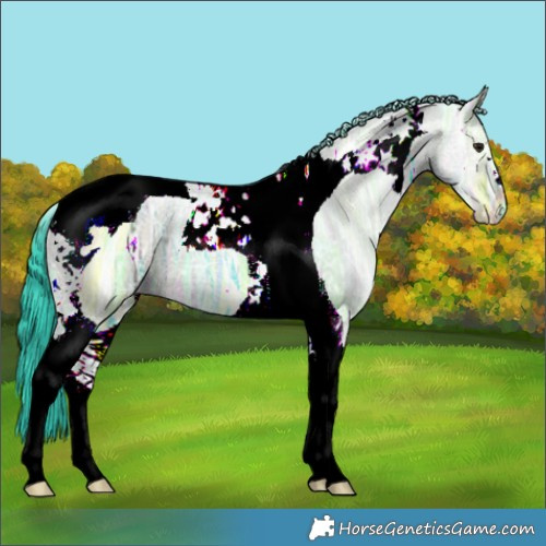 Horse Color:Watercolor Brown Ice Dun Tobiano 