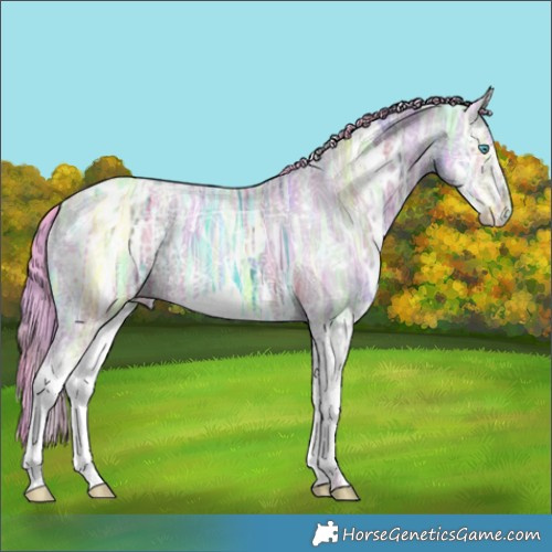 Horse Color:Nacre Watercolor White Spotted Brown Ice Dun Splash 