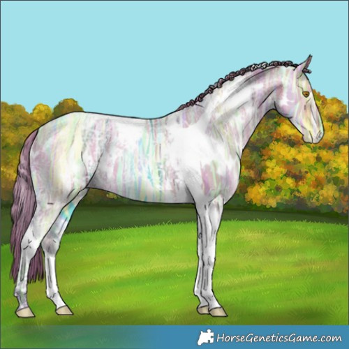Horse Color:Watercolor White Spotted Brown Ice Pearl Dun Tobiano 