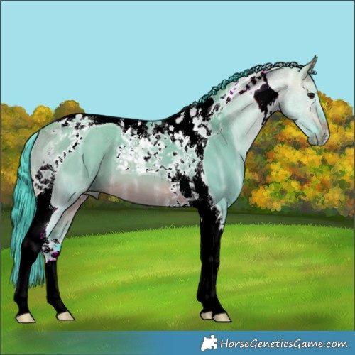 Horse Color:Watercolor Brown Ice Dun Tobiano 