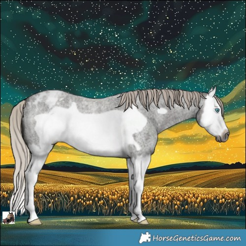 Horse Color:Gray Silver Blue Roan Splash Frame Appaloosa 