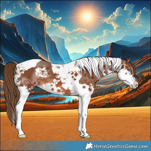 Horse Color:Liver Chestnut Splash Tobiano 
