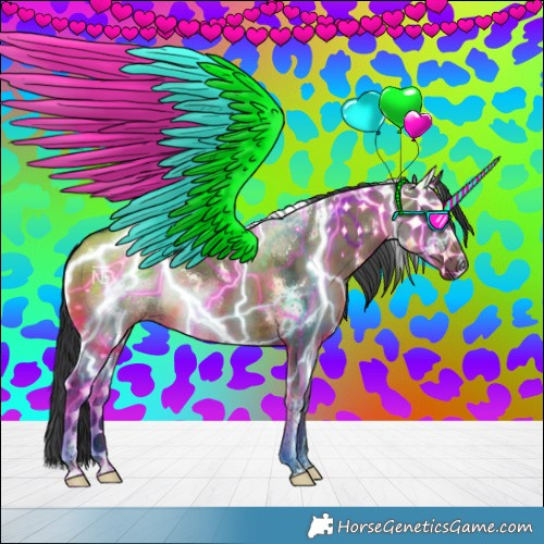 Horse Color:White Spotted Grullo Tobiano 