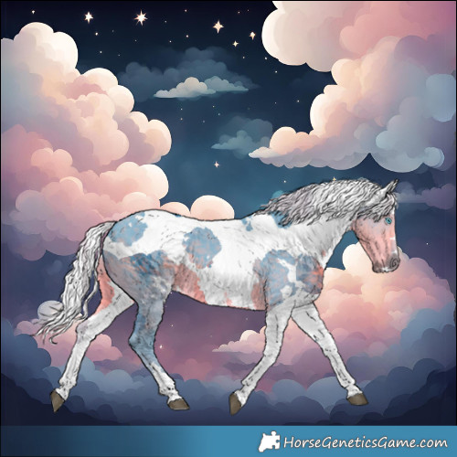 Horse Color:Watercolor White Spotted Silver Smoky Black Merle 