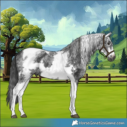 Horse Color:Gray White Spotted Smoky Black Tobiano Frame