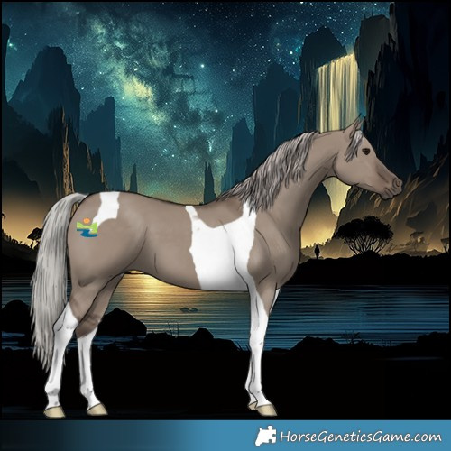 Horse Color:Silver Grullo Tobiano 