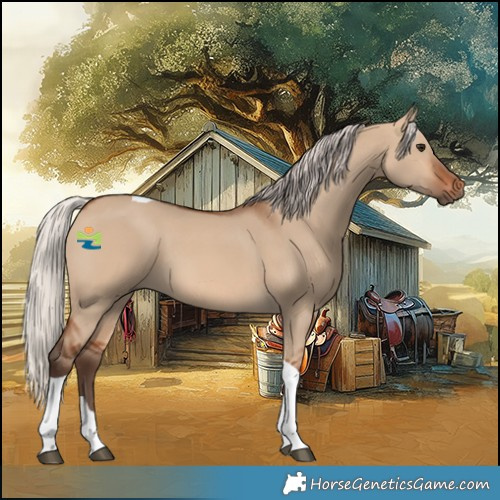 Horse Color:Silver Brown Dun Tobiano 