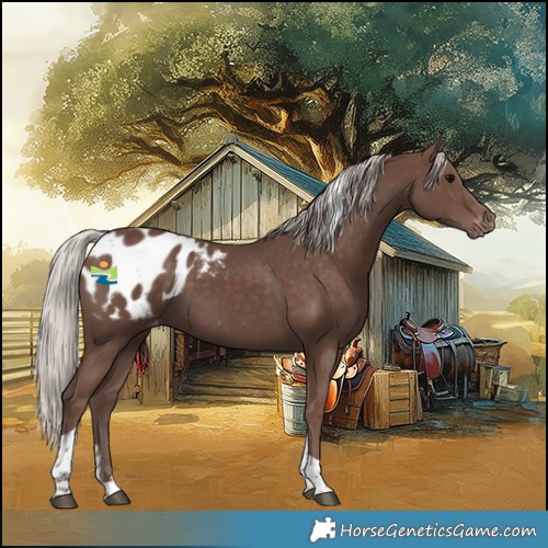 Horse Color:Silver Black Tobiano Appaloosa 