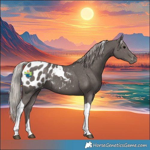 Horse Color:Silver Black Tobiano Blanket 