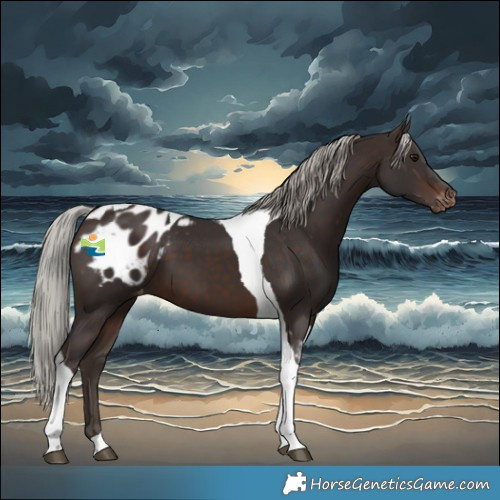 Horse Color:Silver Brown Tobiano Blanket 
