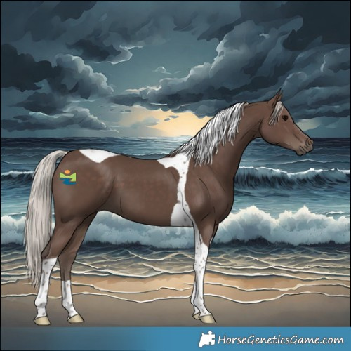 Horse Color:Silver Black Tobiano 